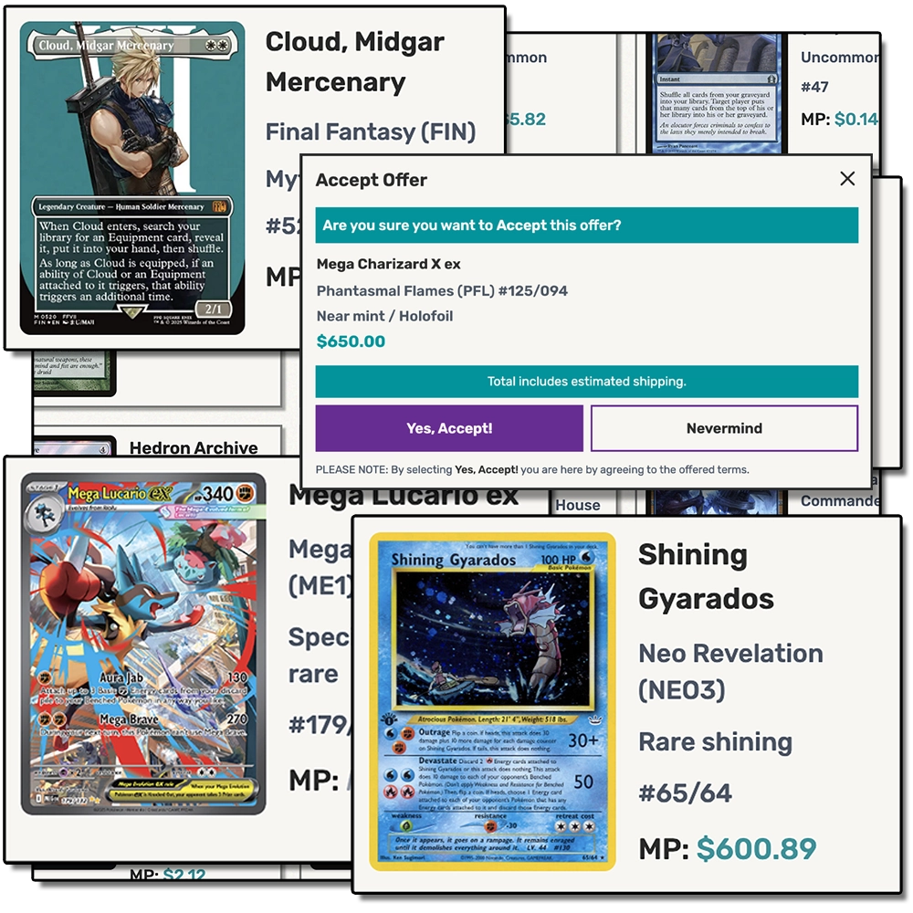 Collage of example card offerings and offers available